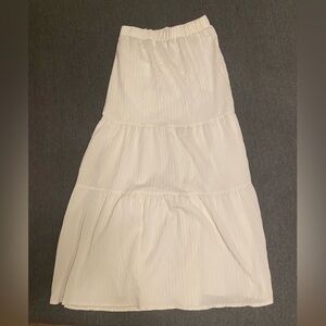 White Tiered Maxi Skirt